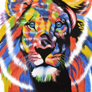 multicolored lion